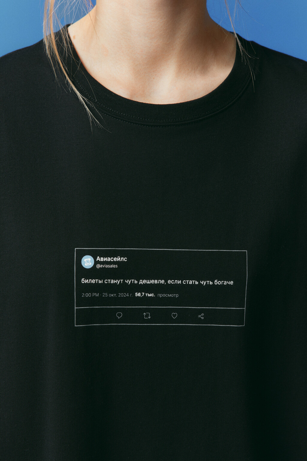 Футболка унисекс с надписью - цвет черный - 6