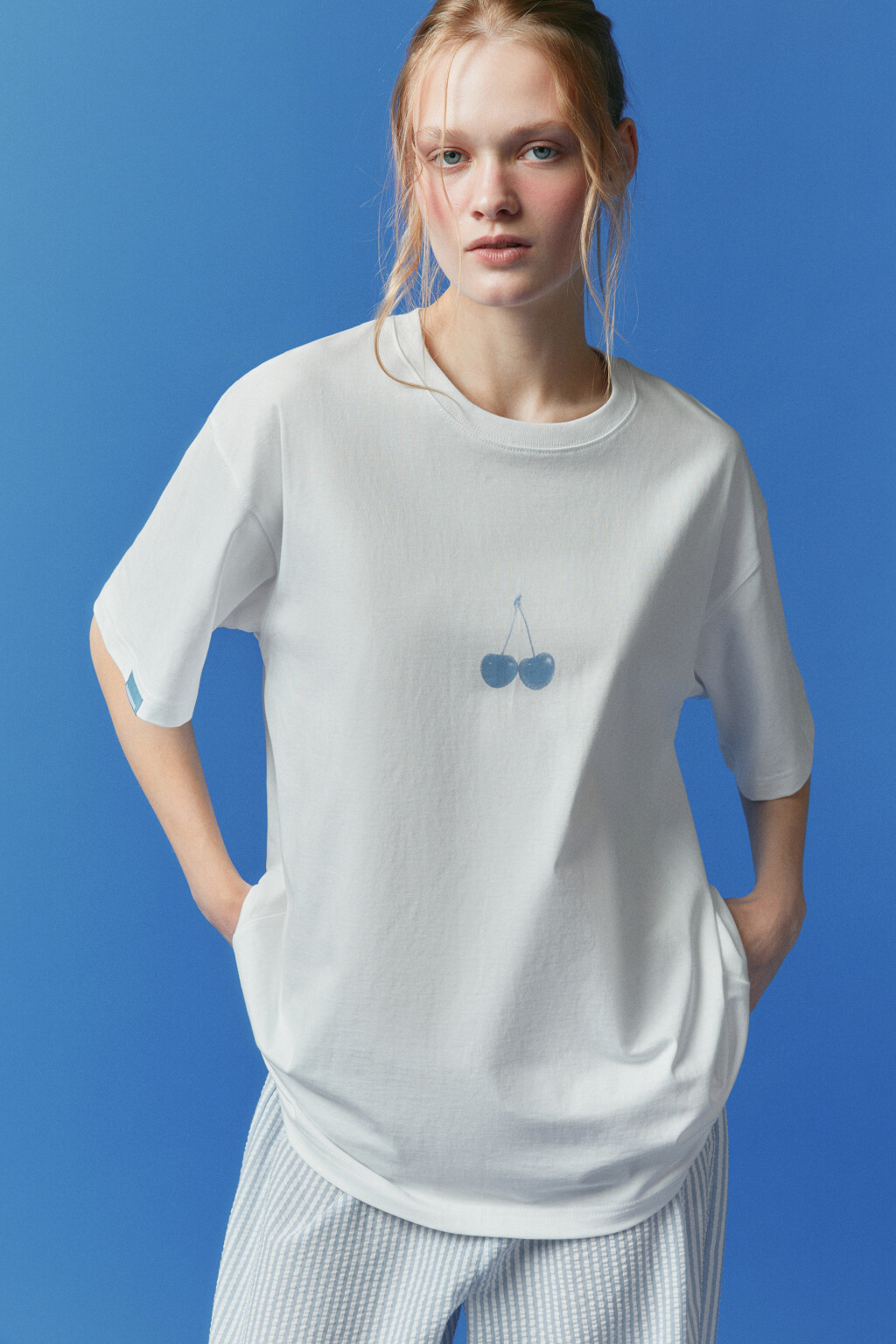 Футболка унисекс с надписью - цвет белый - 2