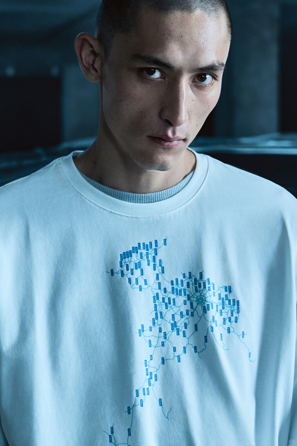 Футболка oversize с принтом - цвет белый - 3