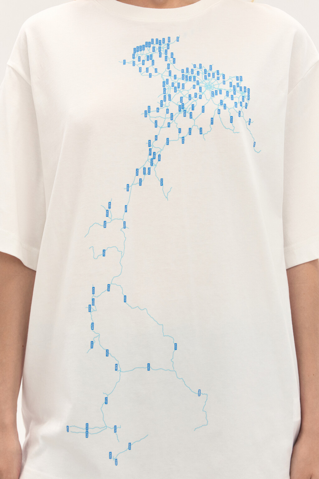 Футболка oversize с принтом - цвет белый - 8