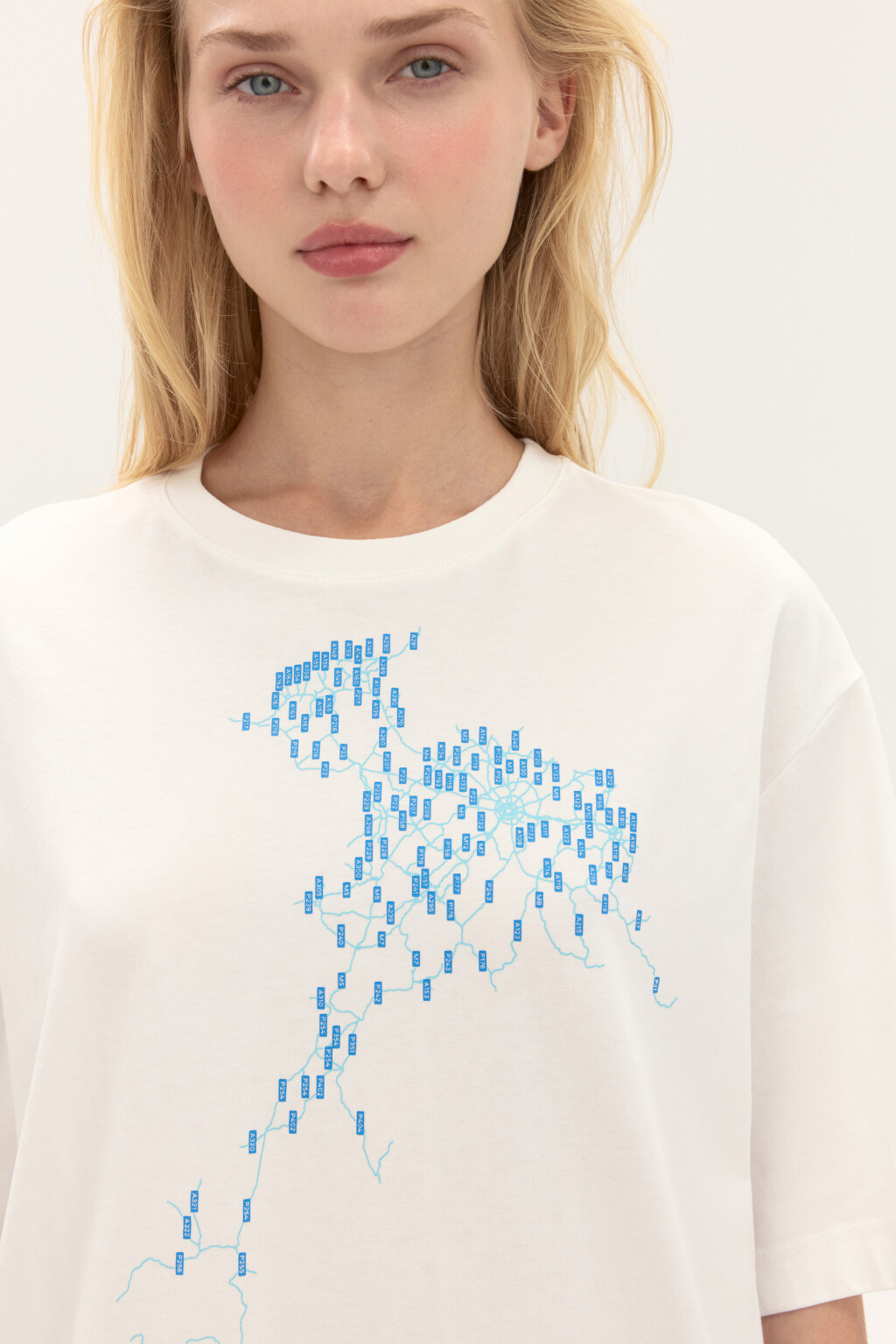 Футболка oversize с принтом - цвет белый - 9