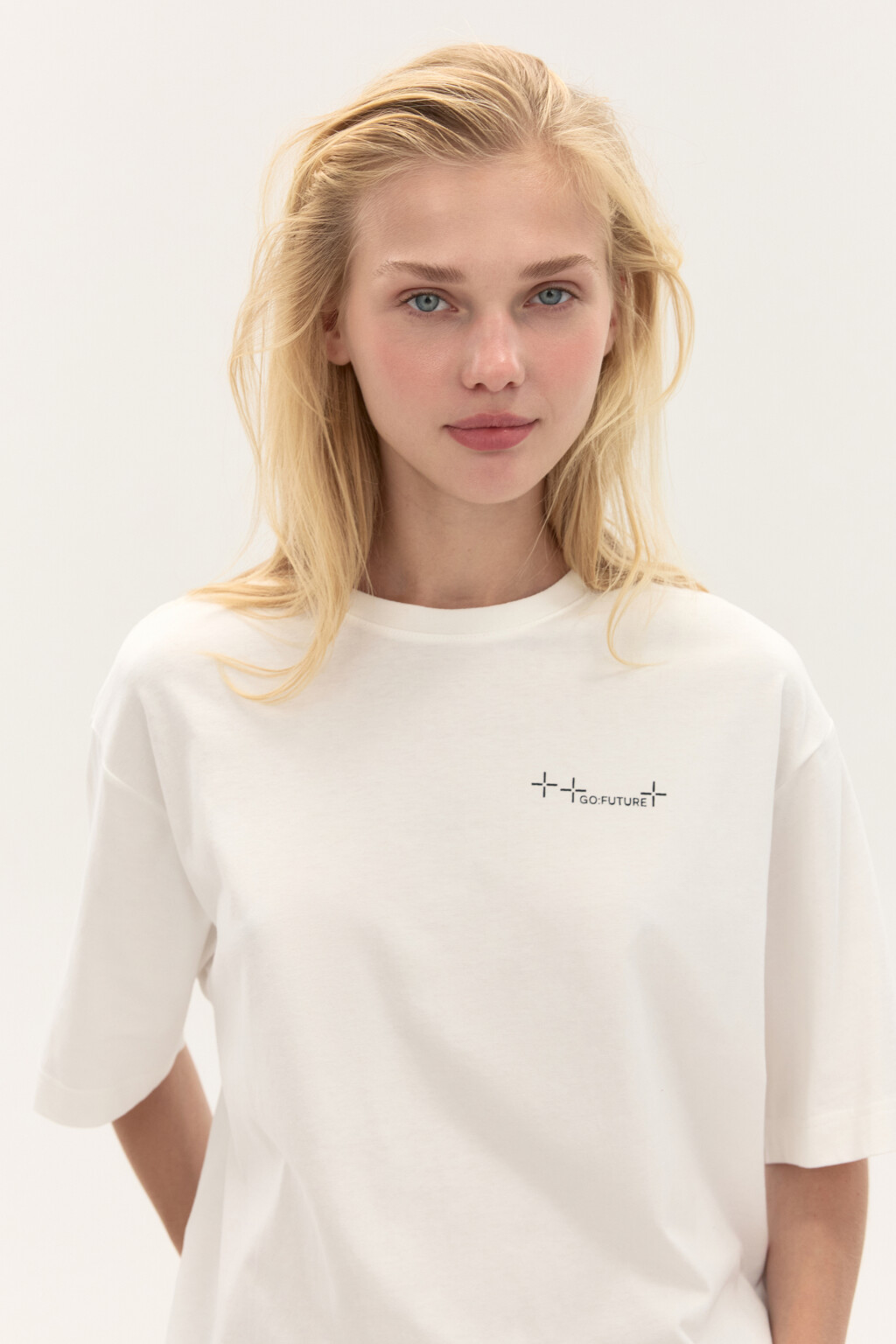 Футболка oversize с принтом - цвет белый - 4