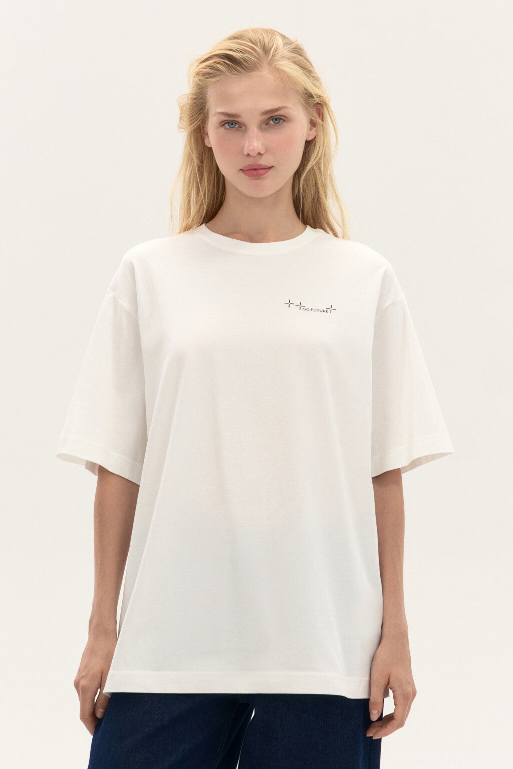 Футболка oversize с принтом - цвет белый - 5