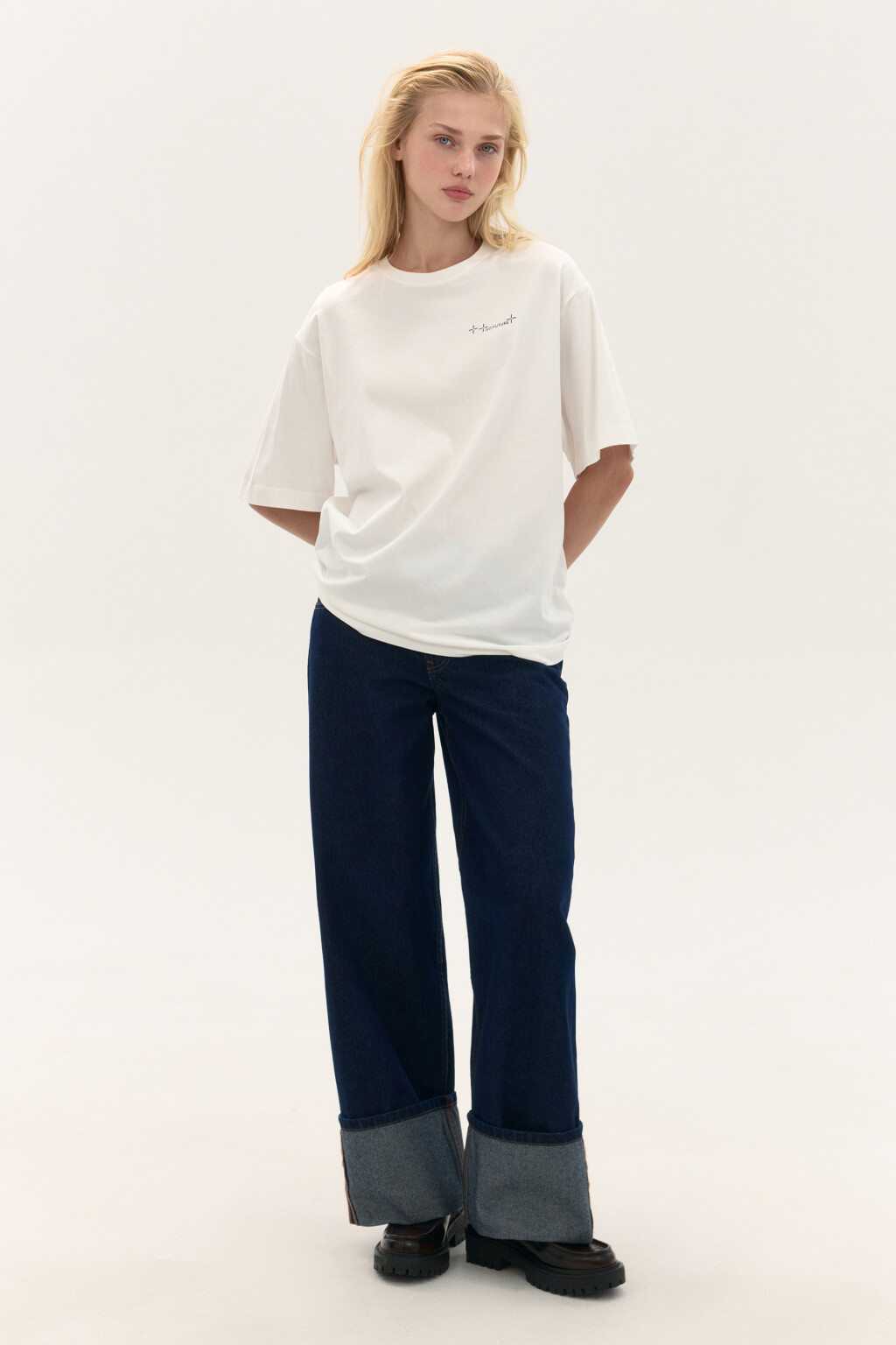 Футболка oversize с принтом - цвет белый - 6