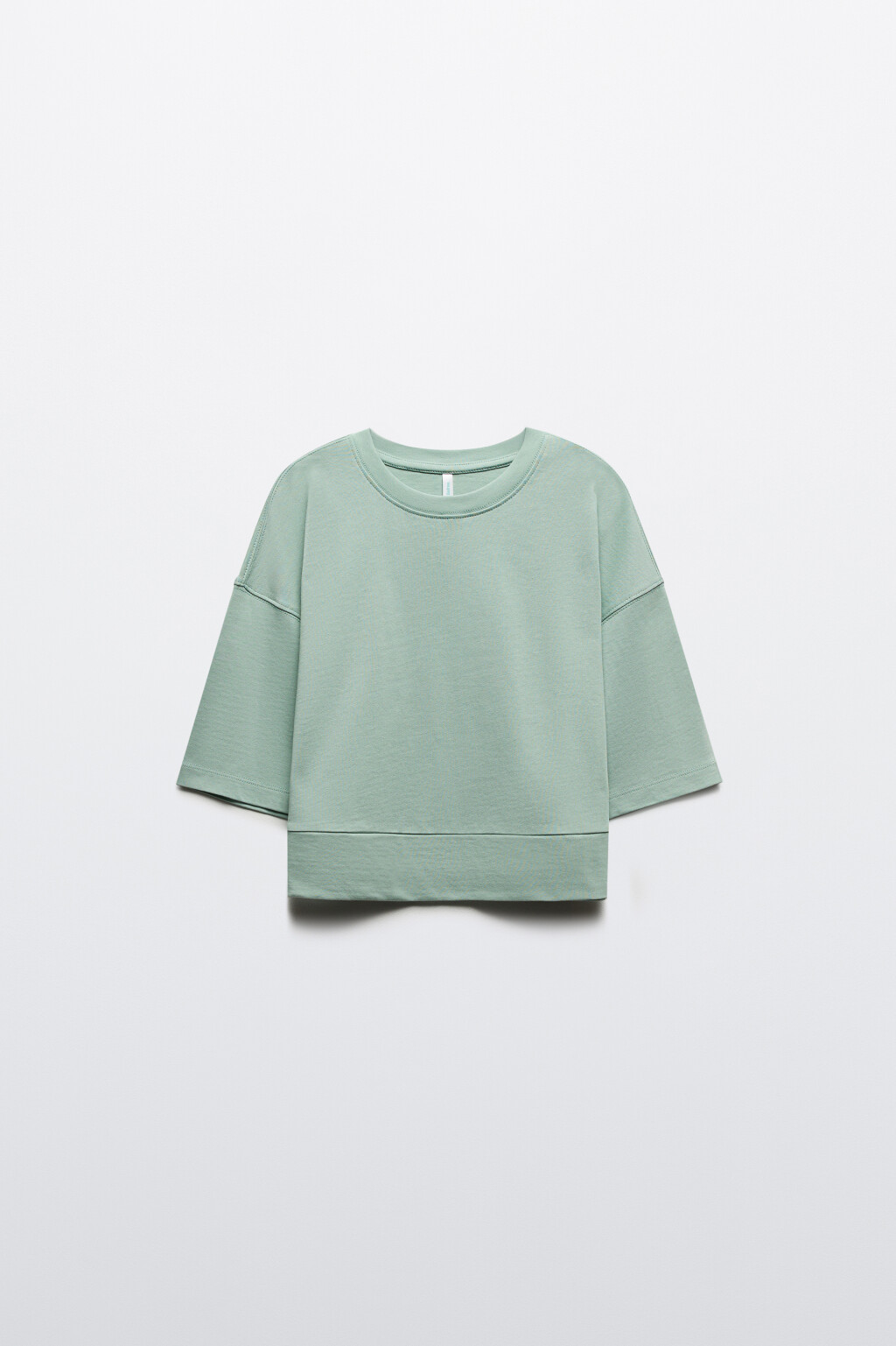 Футболка укороченная свободная - цвет зеленый - 7