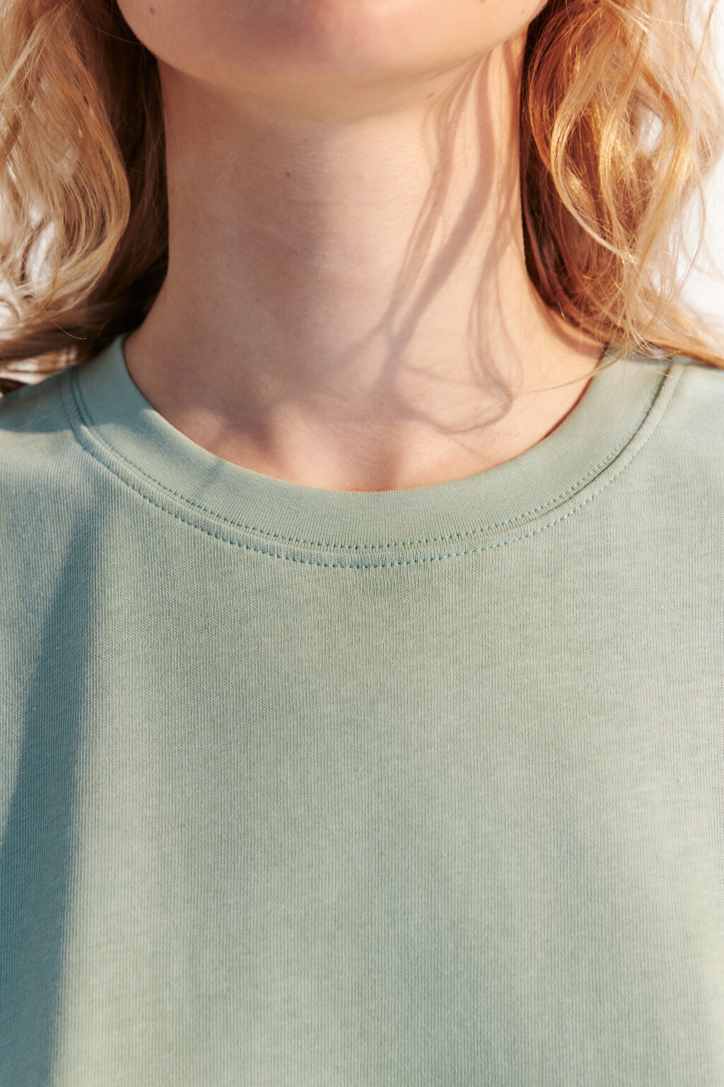 Футболка укороченная свободная - цвет зеленый - 5