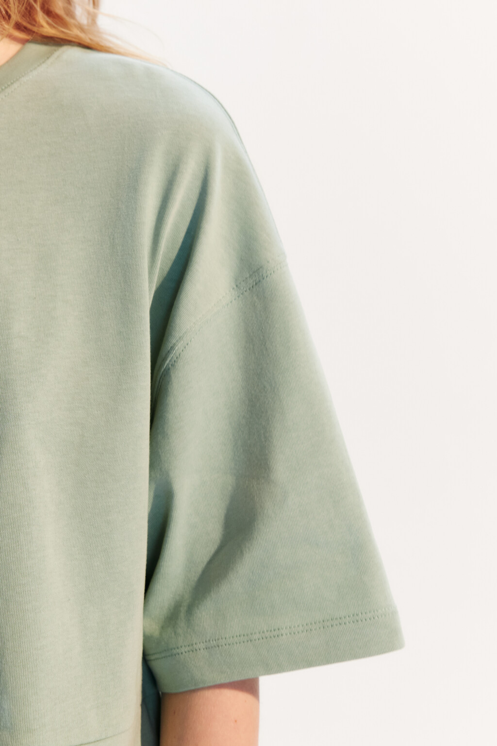 Футболка укороченная свободная - цвет зеленый - 6