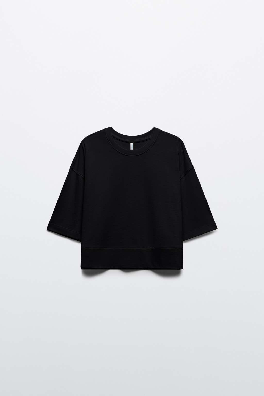 Футболка укороченная свободная - цвет черный - 7