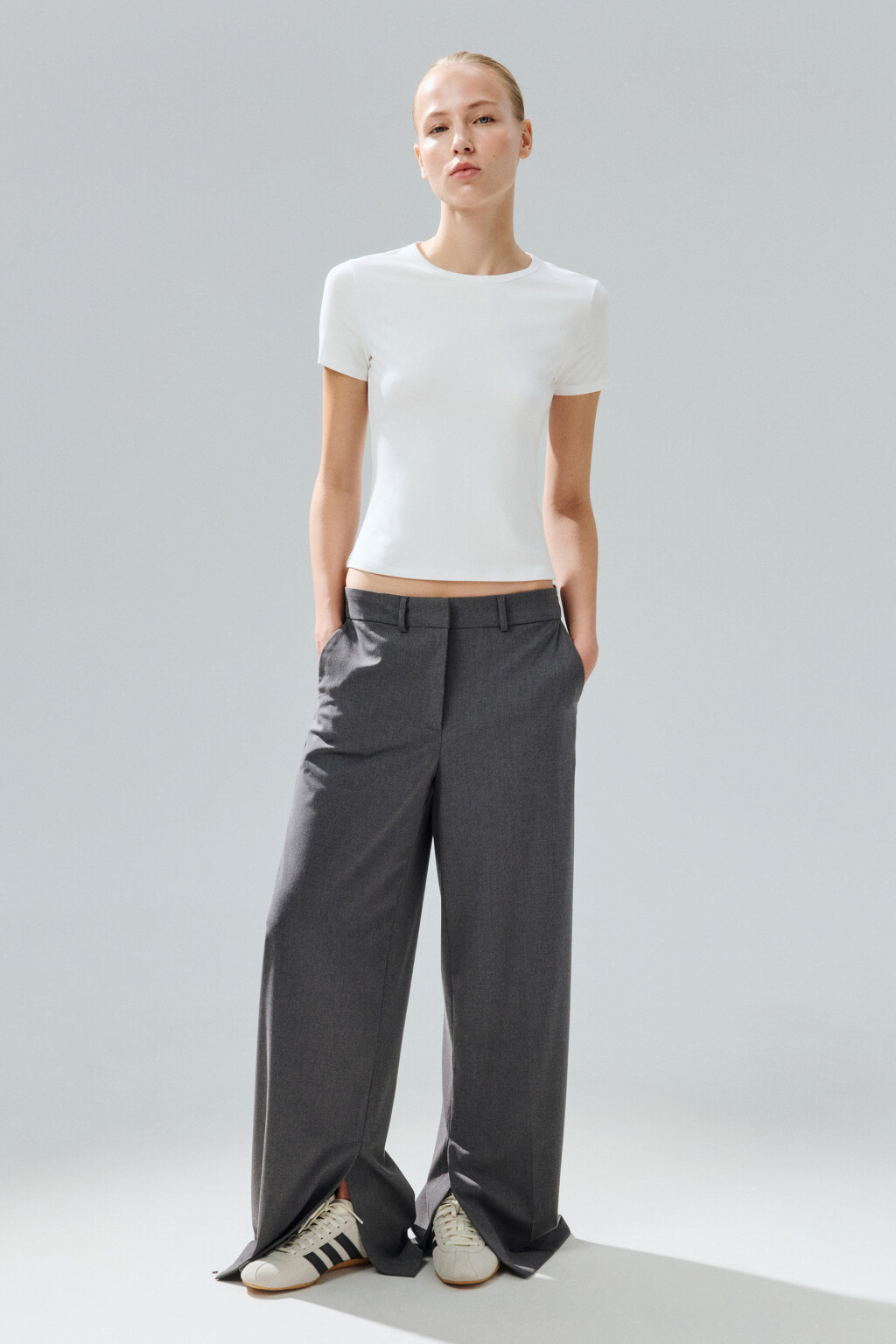 Футболка облегающая из вискозы - цвет белый - 4