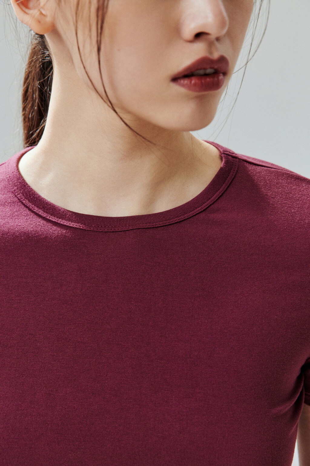 Футболка облегающая из вискозы - цвет бордовый - 5