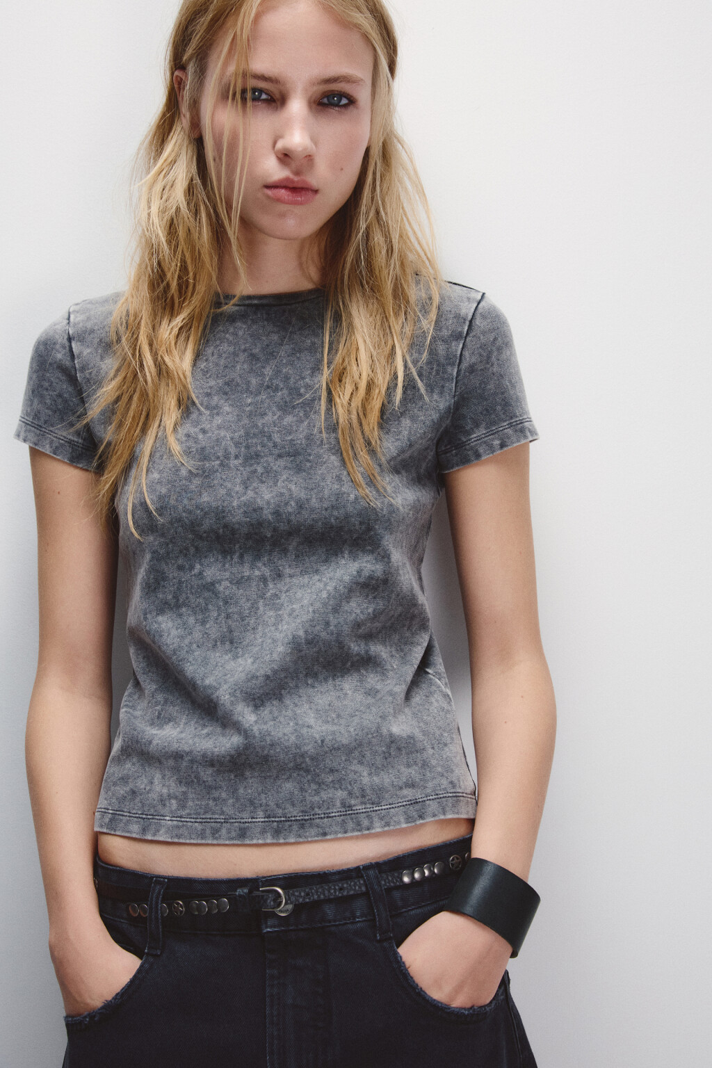 Футболка приталенная вареная - цвет синий - 1