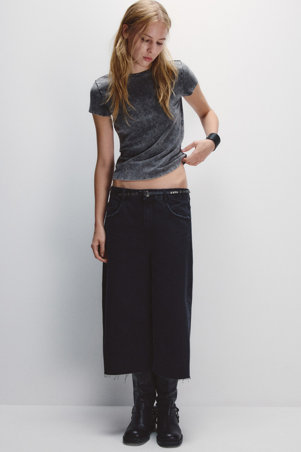 Футболка приталенная вареная - цвет синий - 2