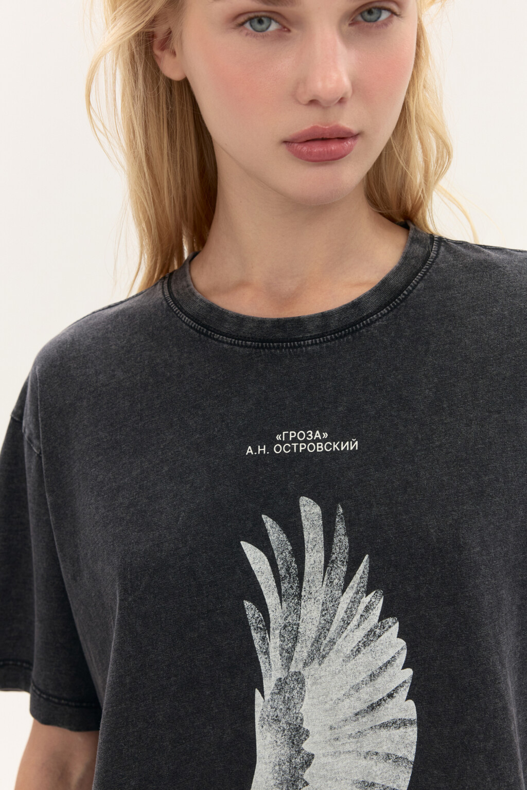 Футболка вареная с принтом - цвет серый - 8