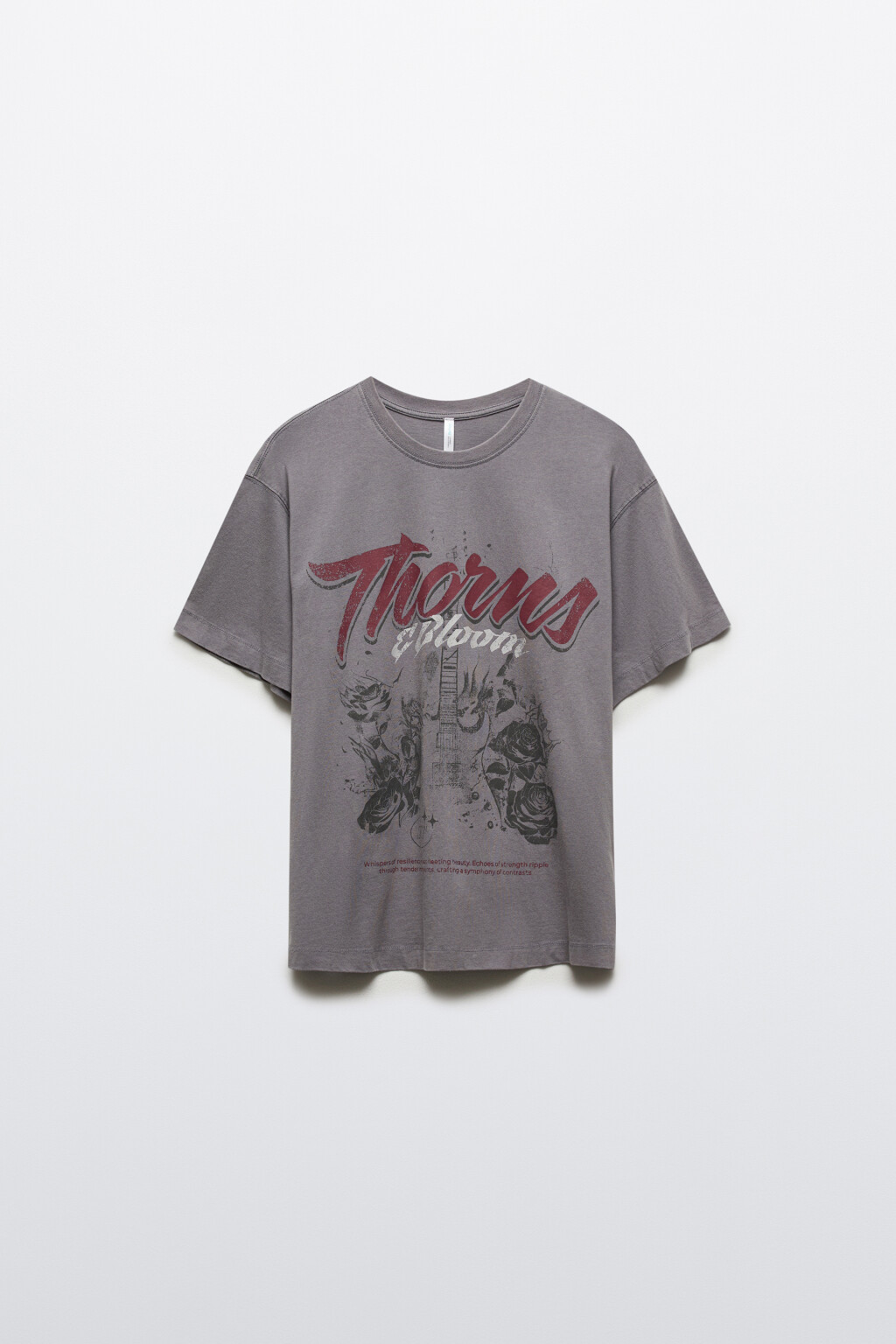 Футболка со стиркой и принтом - цвет серый - 7