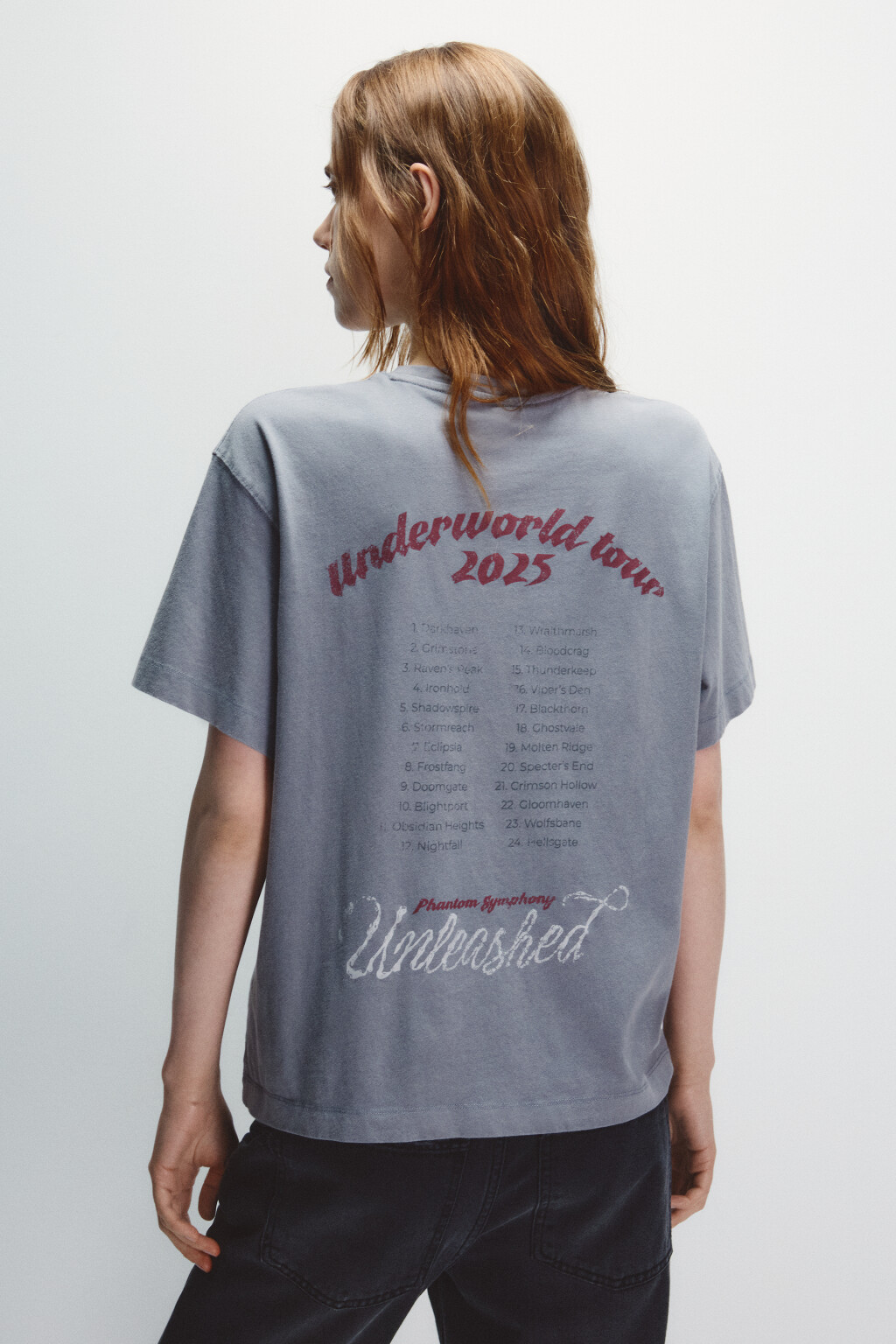 Футболка со стиркой и принтом - цвет серый - 3