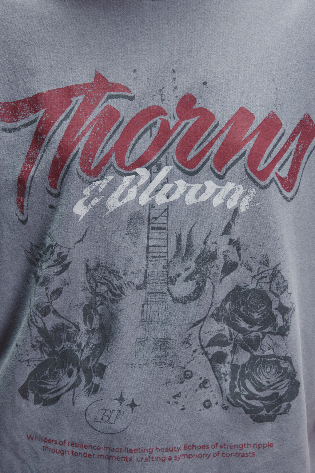 Футболка со стиркой и принтом - цвет серый - 5