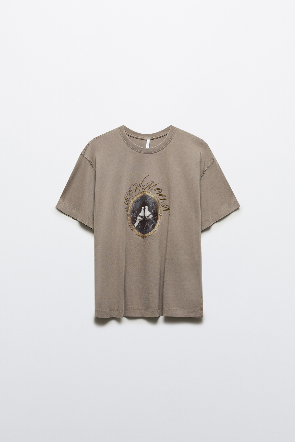 Футболка со стиркой и принтом - цвет бежевый - 7