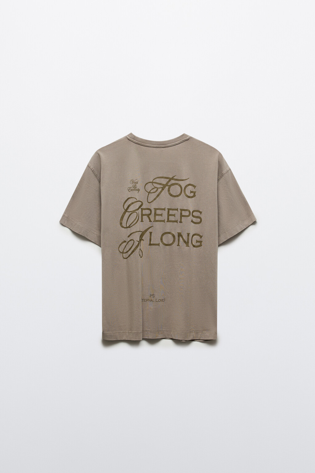 Футболка со стиркой и принтом - цвет бежевый - 8