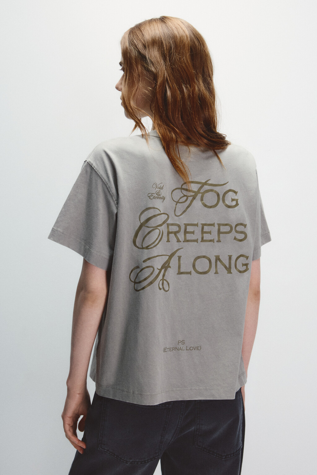 Футболка со стиркой и принтом - цвет бежевый - 3