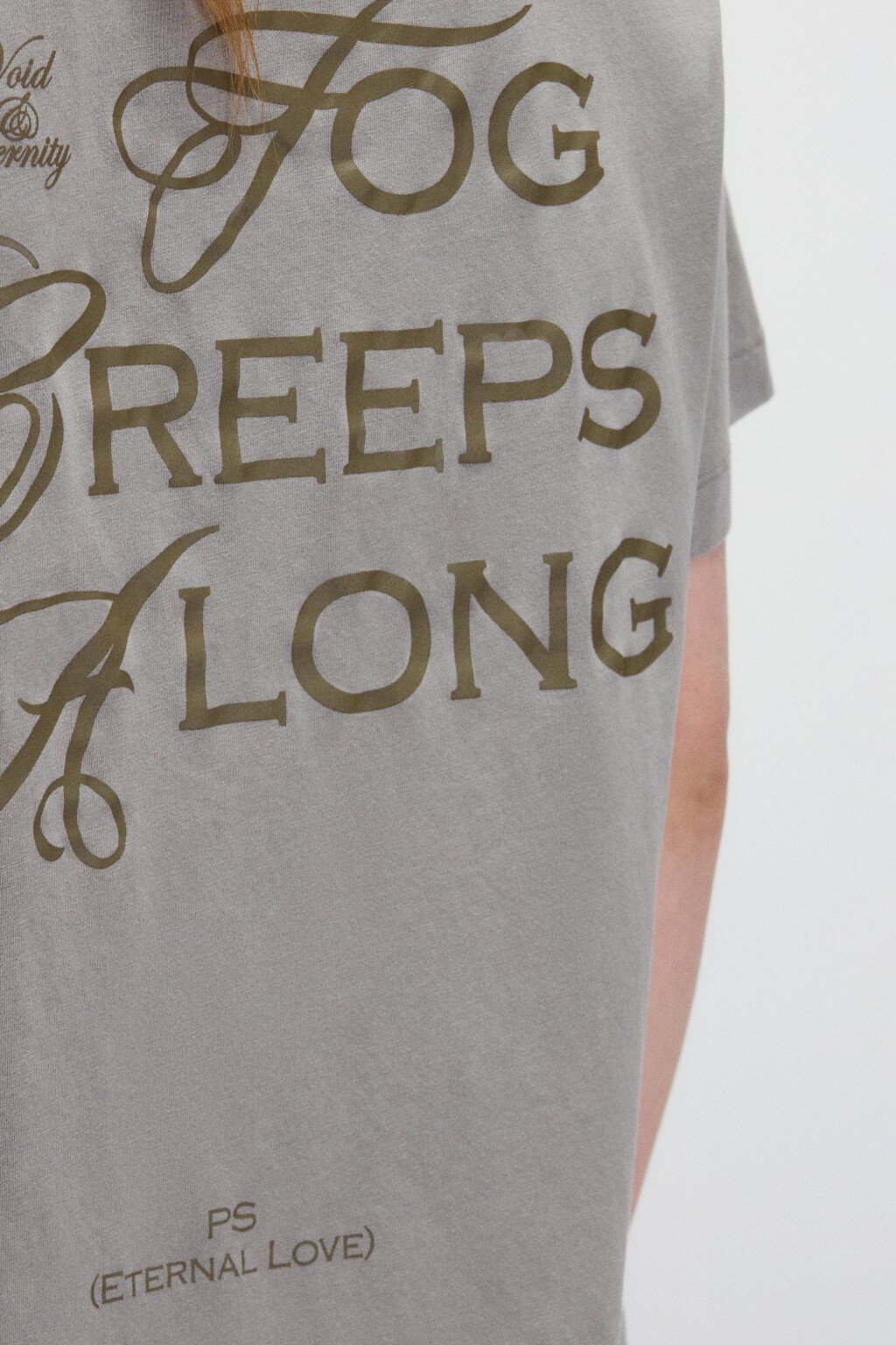 Футболка со стиркой и принтом - цвет бежевый - 6