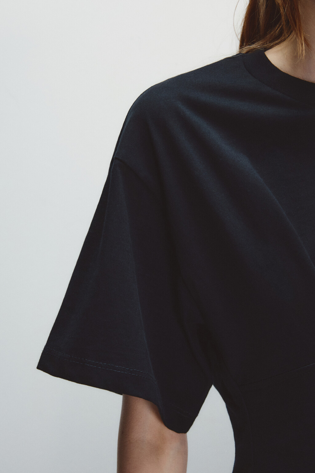 Футболка с корсетом на крючках - цвет черный - 6