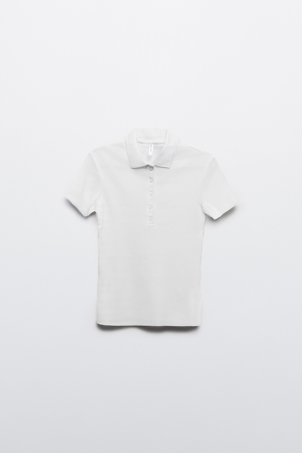 Футболка-поло в рубчик - цвет белый - 7