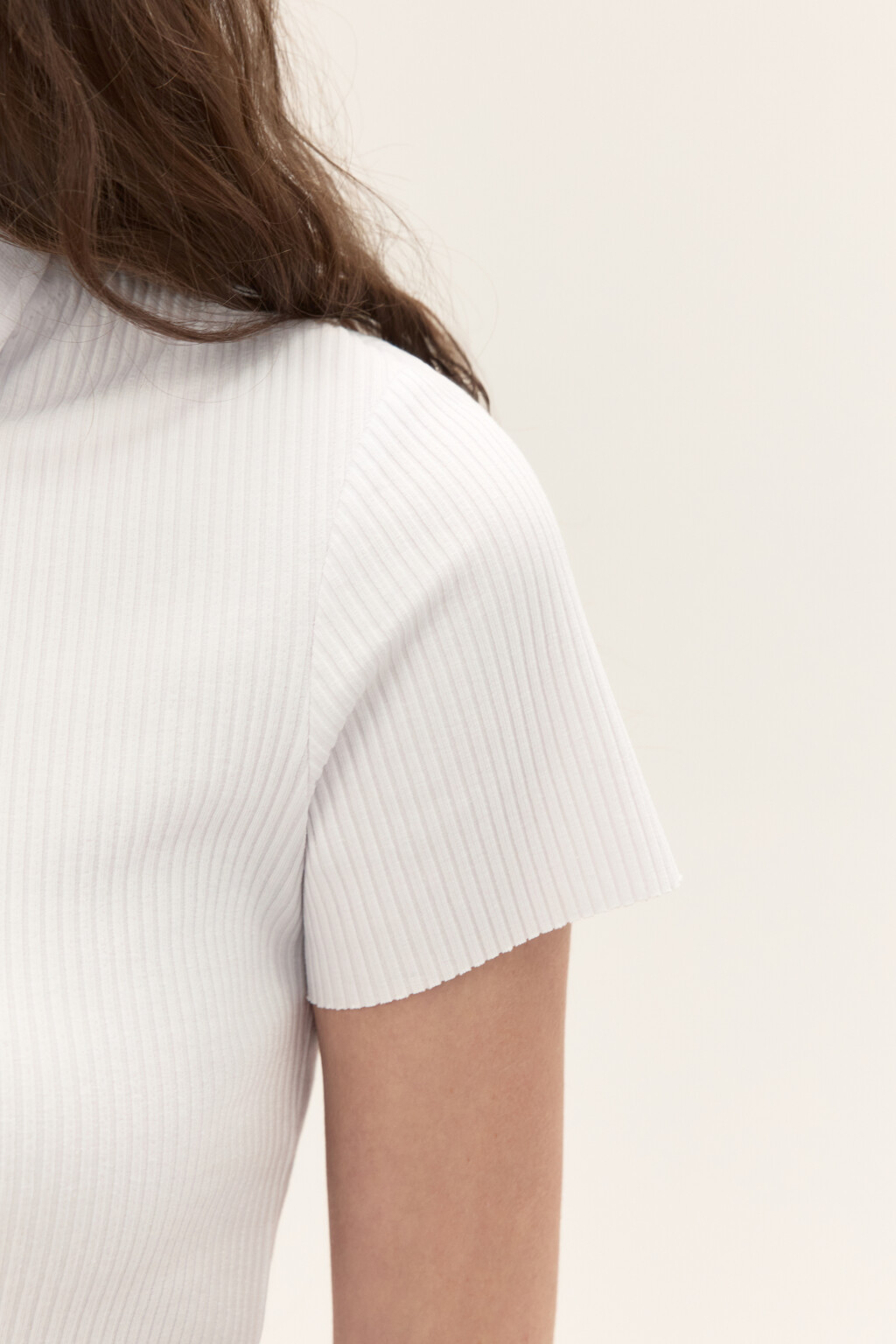 Футболка-поло в рубчик - цвет белый - 6