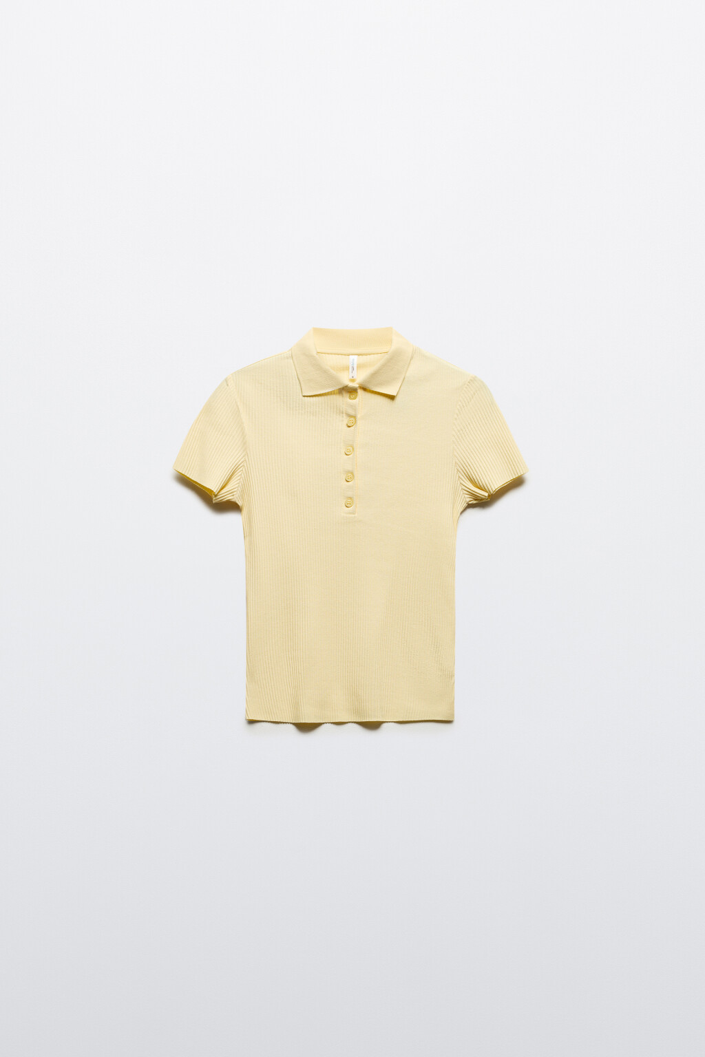 Футболка-поло в рубчик - цвет желтый - 7