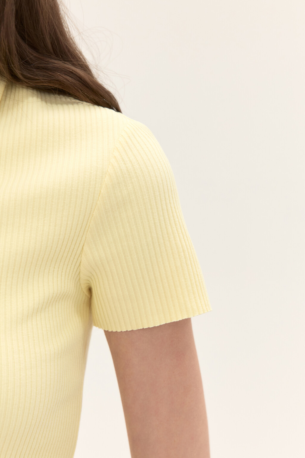 Футболка-поло в рубчик - цвет желтый - 6
