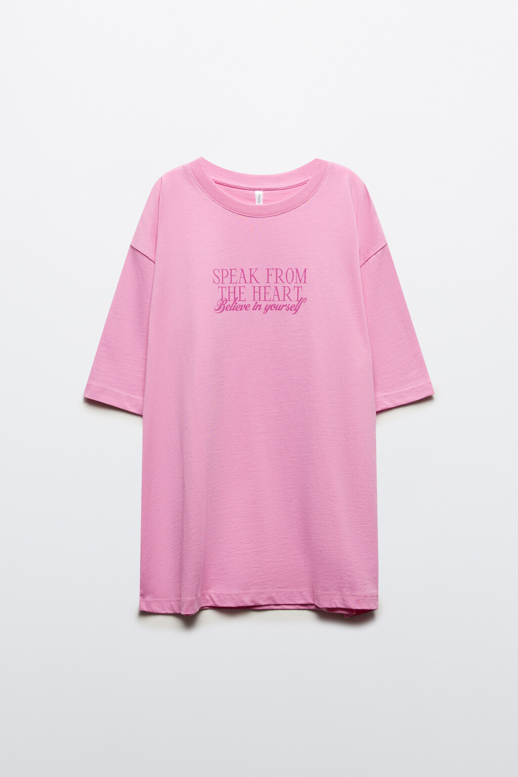 Футболка с принтом-надписью - цвет розовый - 7