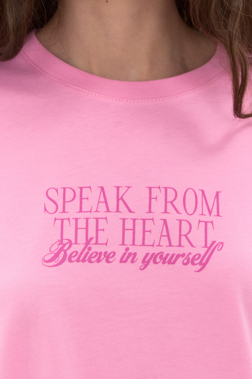 Футболка с принтом-надписью - цвет розовый - 5