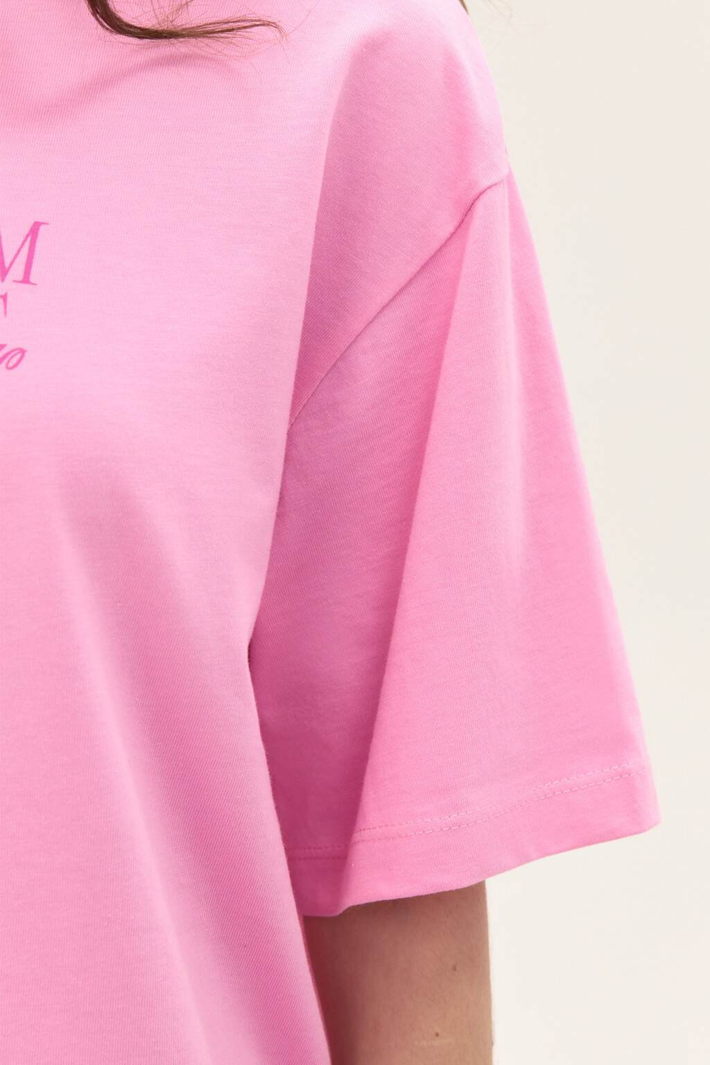 Футболка с принтом-надписью - цвет розовый - 6