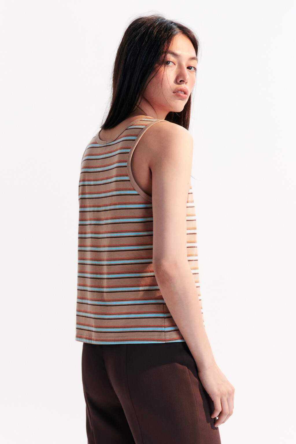 Майка трикотажная в полоску - цвет мультиколор - 3