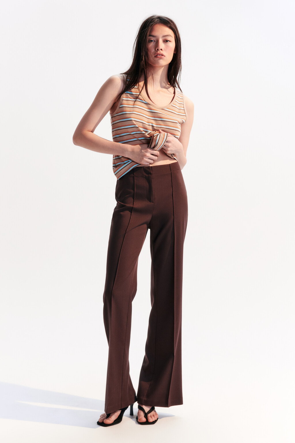 Майка трикотажная в полоску - цвет мультиколор - 4