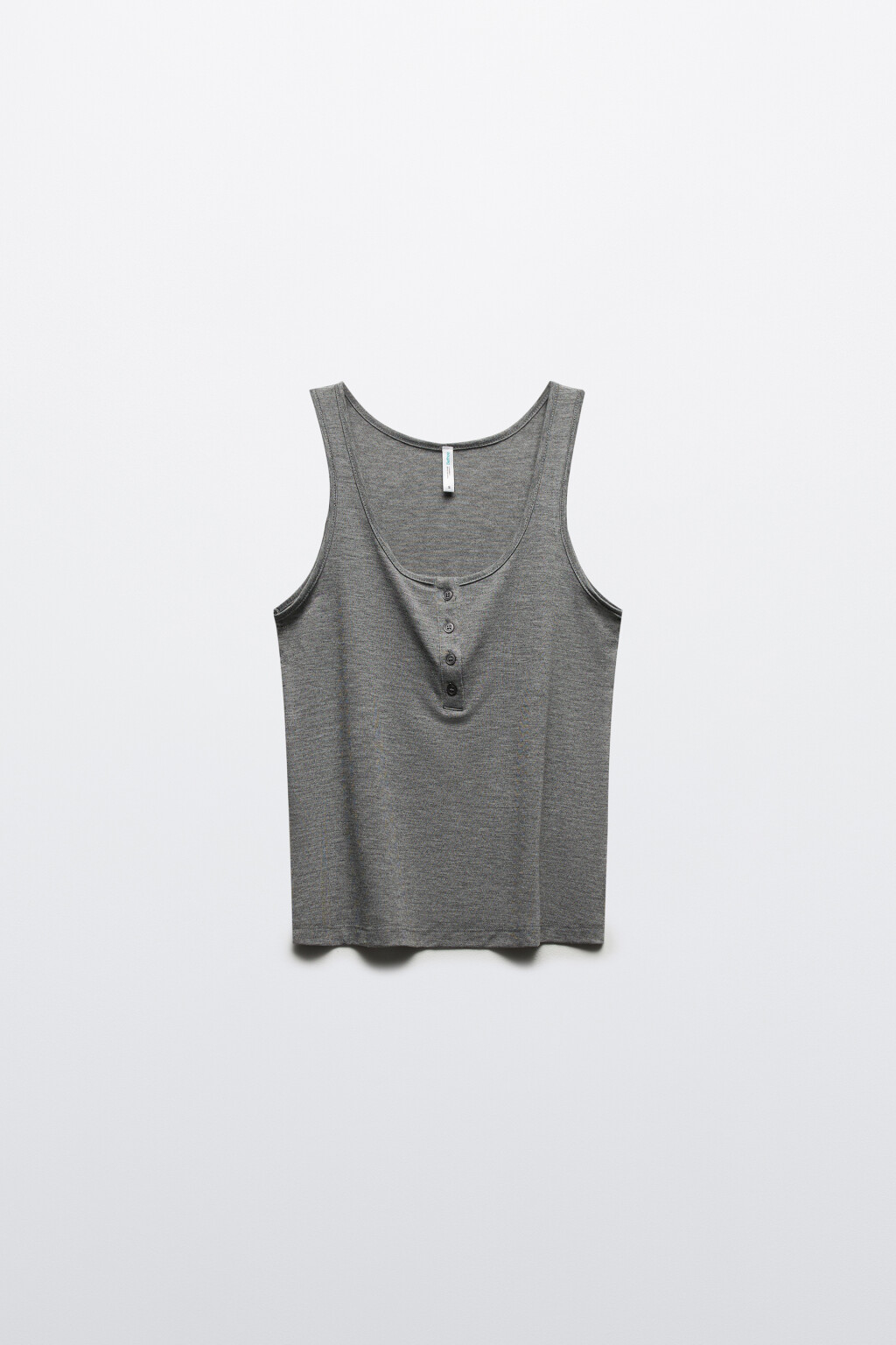 Майка трикотажная с застежкой на груди - цвет серый - 7