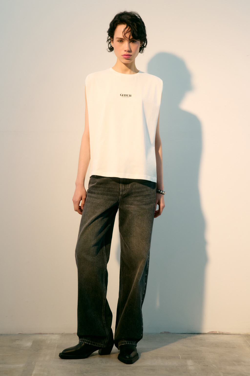 Футболка хлопковая без рукавов - цвет белый - 4