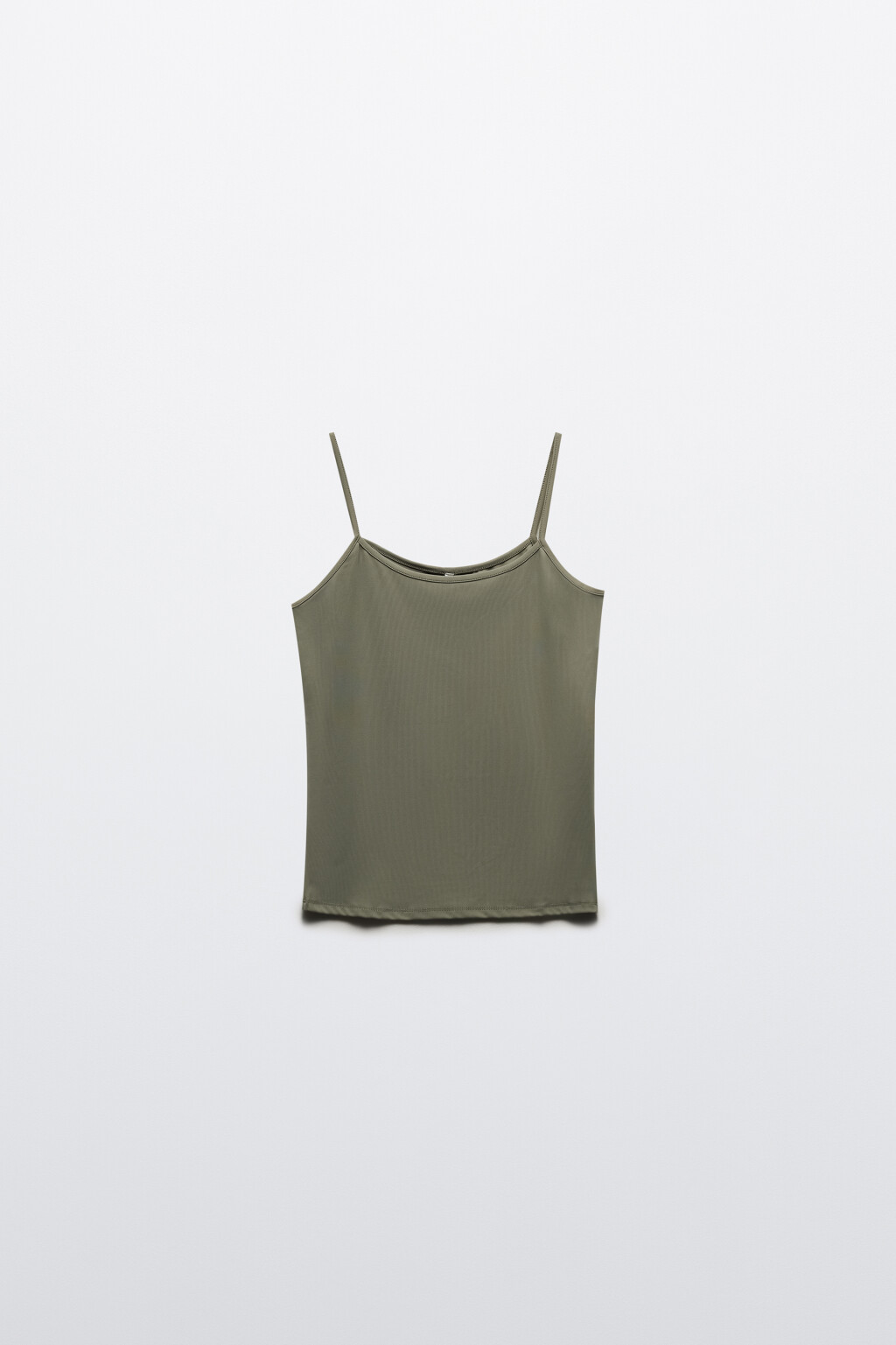Майка гладкая на тонких бретелях - цвет зеленый - 7