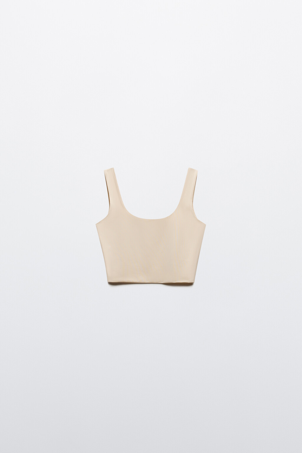 Майка-топ гладкая на широких бретелях - цвет бежевый - 7