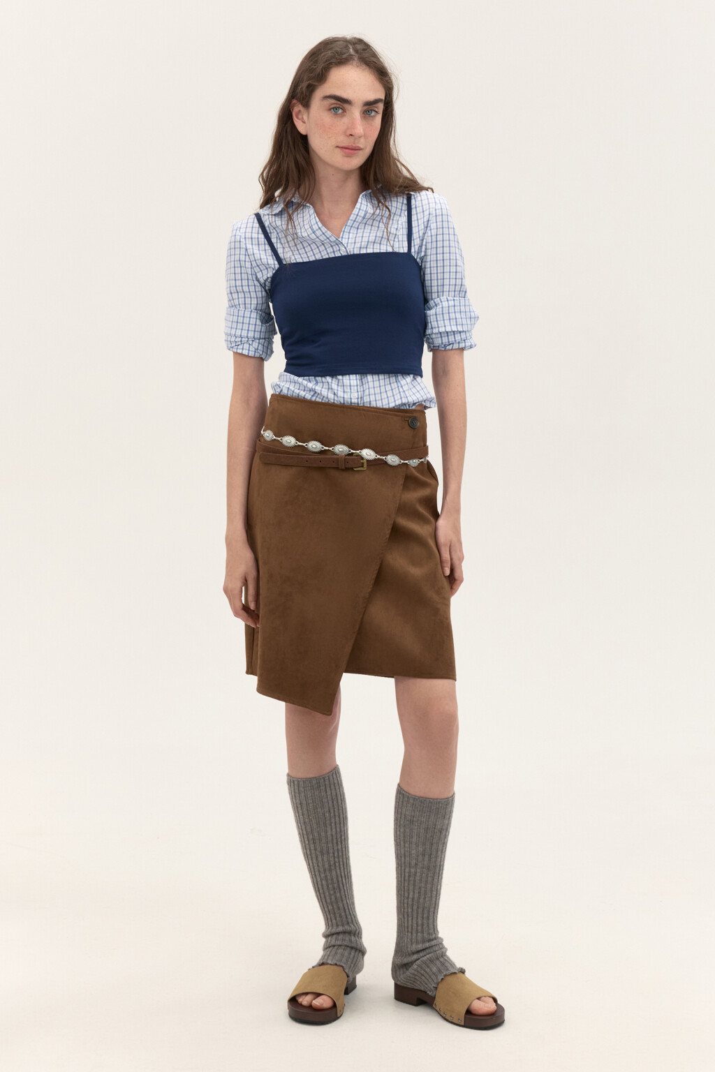 Топ-майка на тонких бретелях - цвет синий - 4