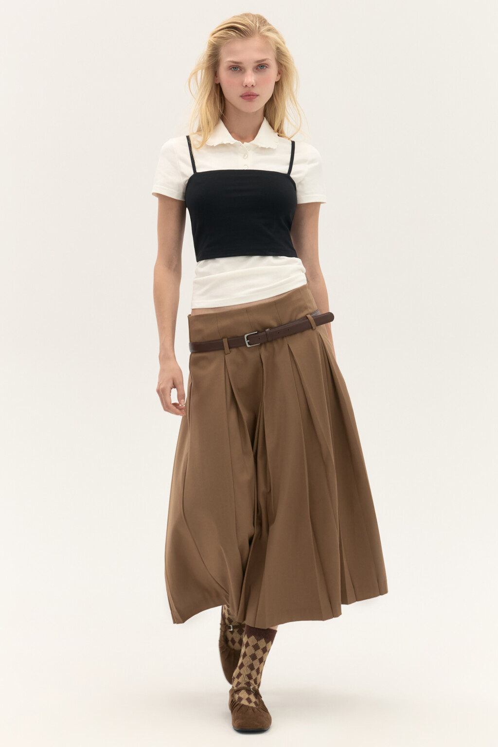 Топ-майка на тонких бретелях - цвет черный - 3