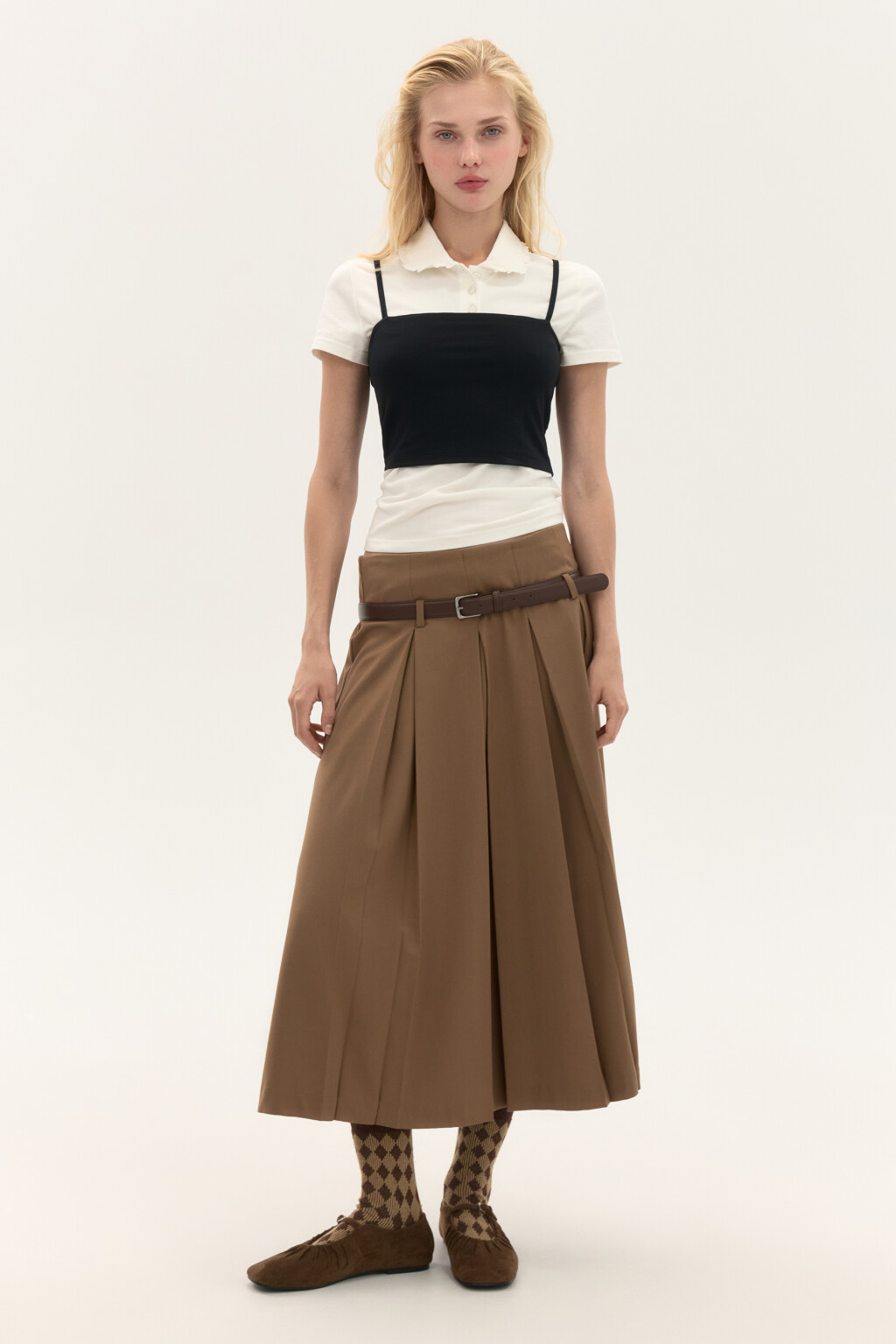 Топ-майка на тонких бретелях - цвет черный - 6