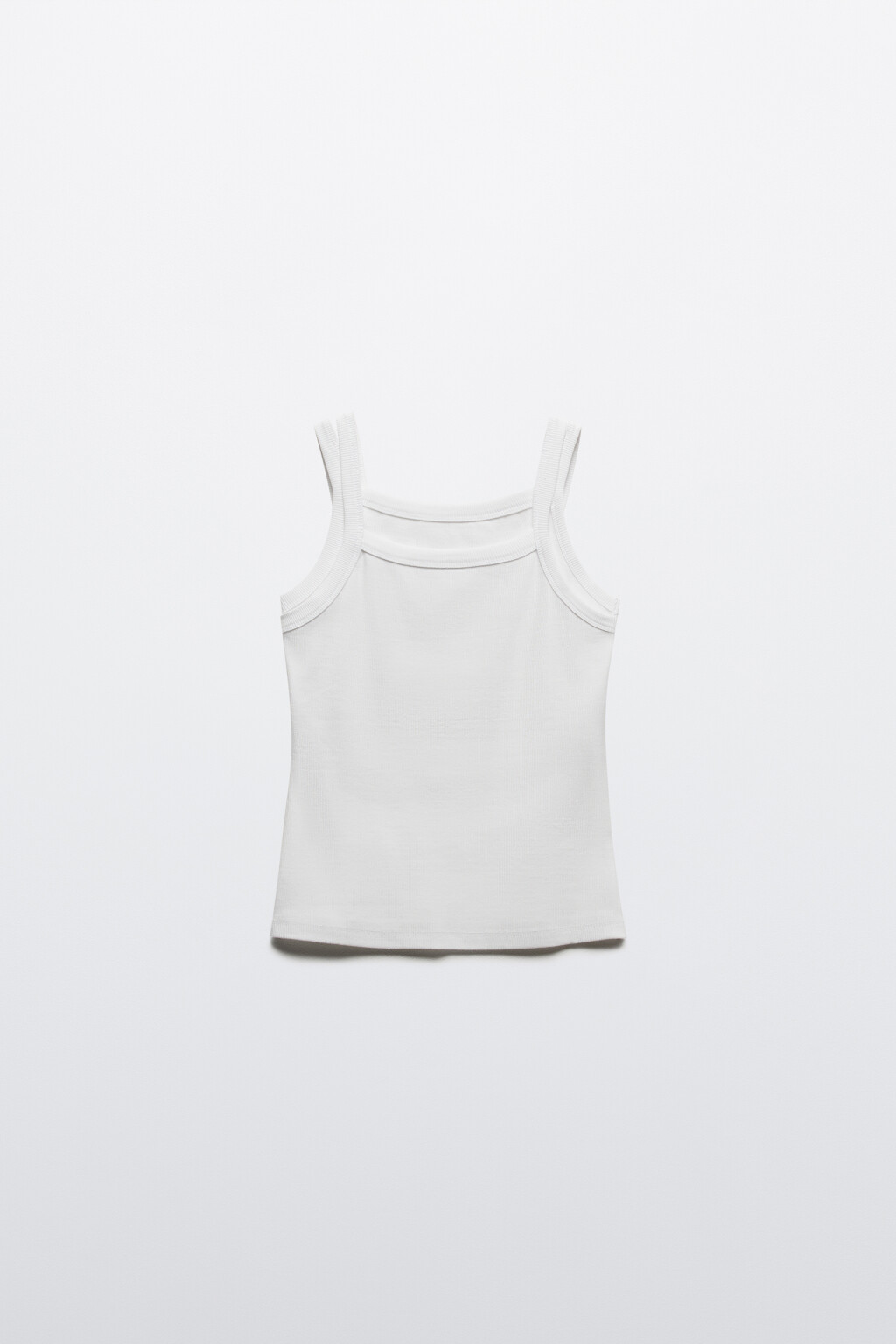 Майка в рубчик двуслойная - цвет белый - 7