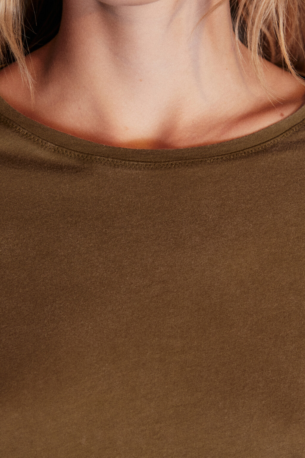 Лонгслив из хлопкового трикотажа - цвет зеленый - 5