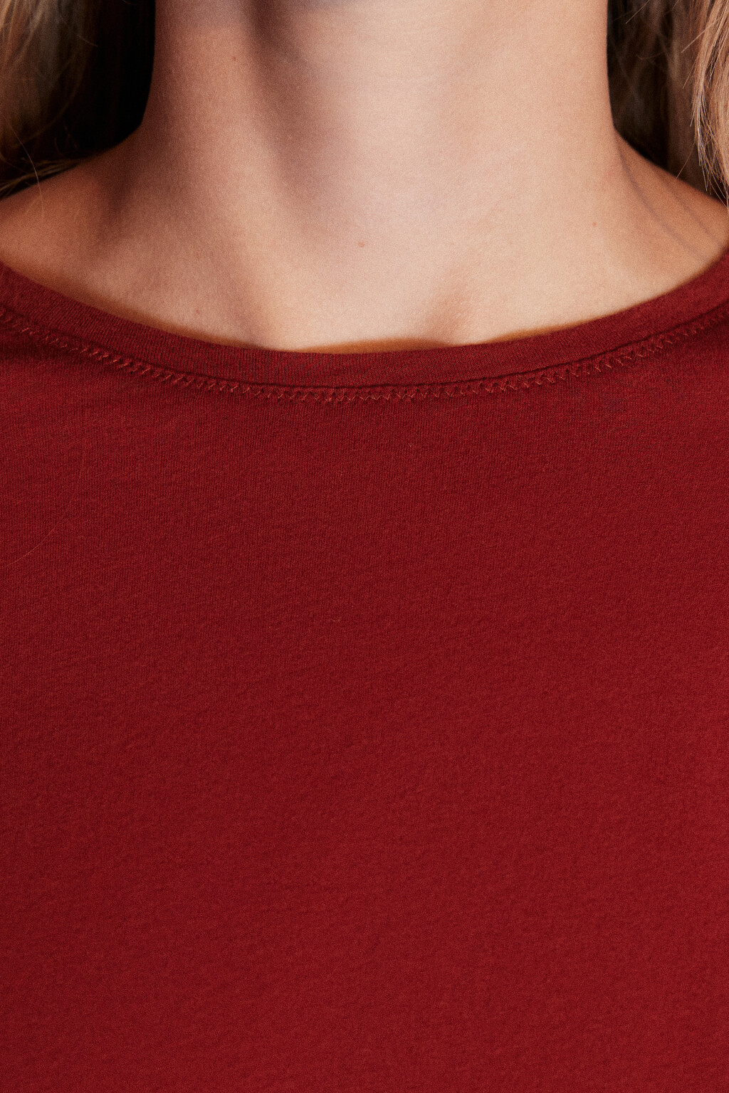 Лонгслив из хлопкового трикотажа - цвет красный - 6