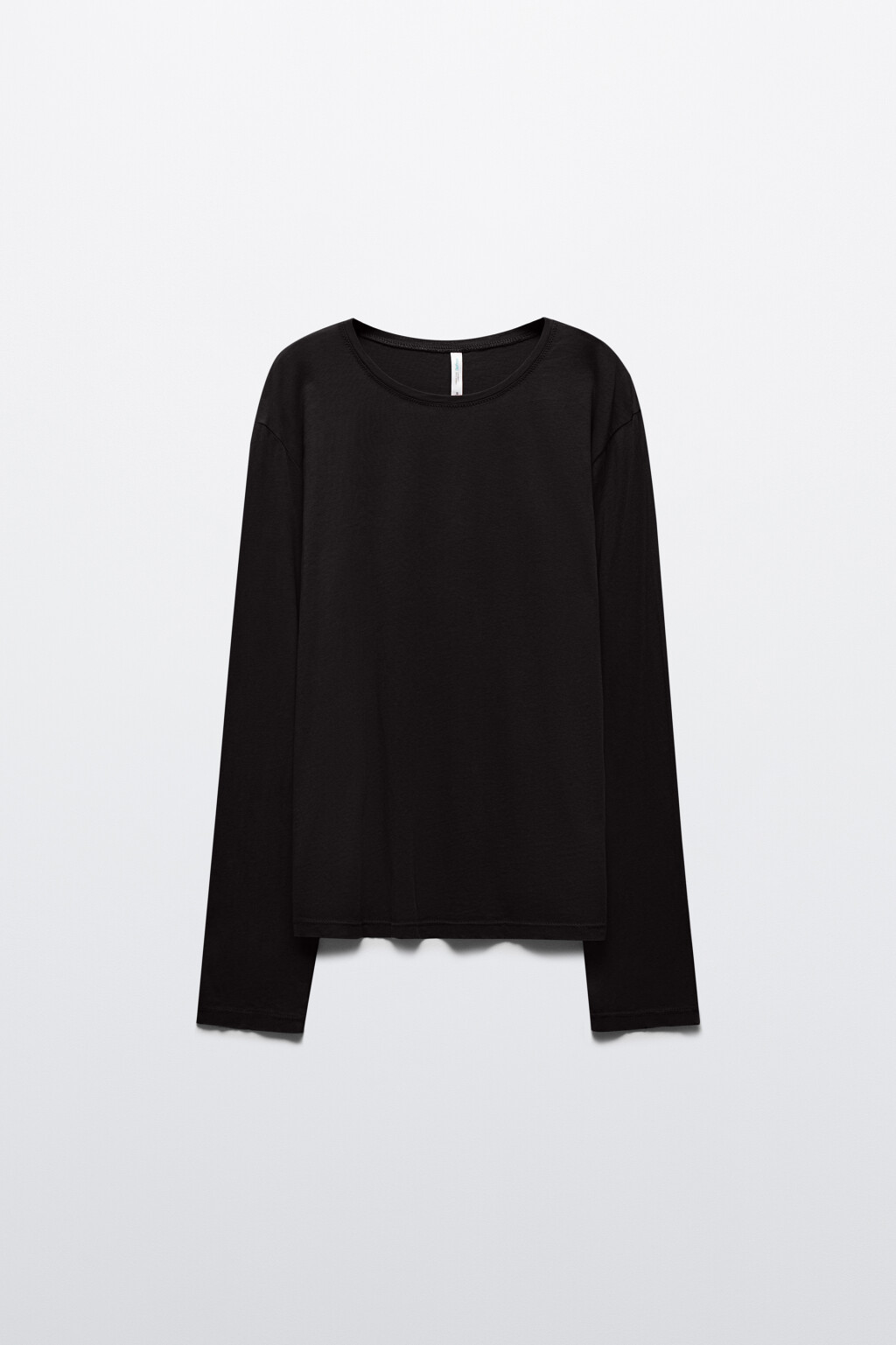 Лонгслив из хлопкового трикотажа - цвет черный - 7