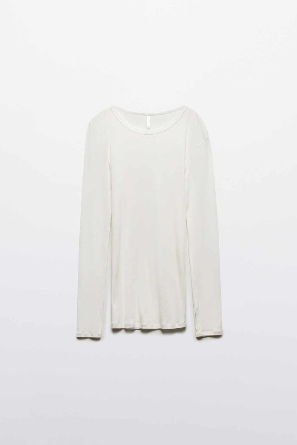 Лонгслив удлиненный из тонкого хлопка - цвет белый - 7