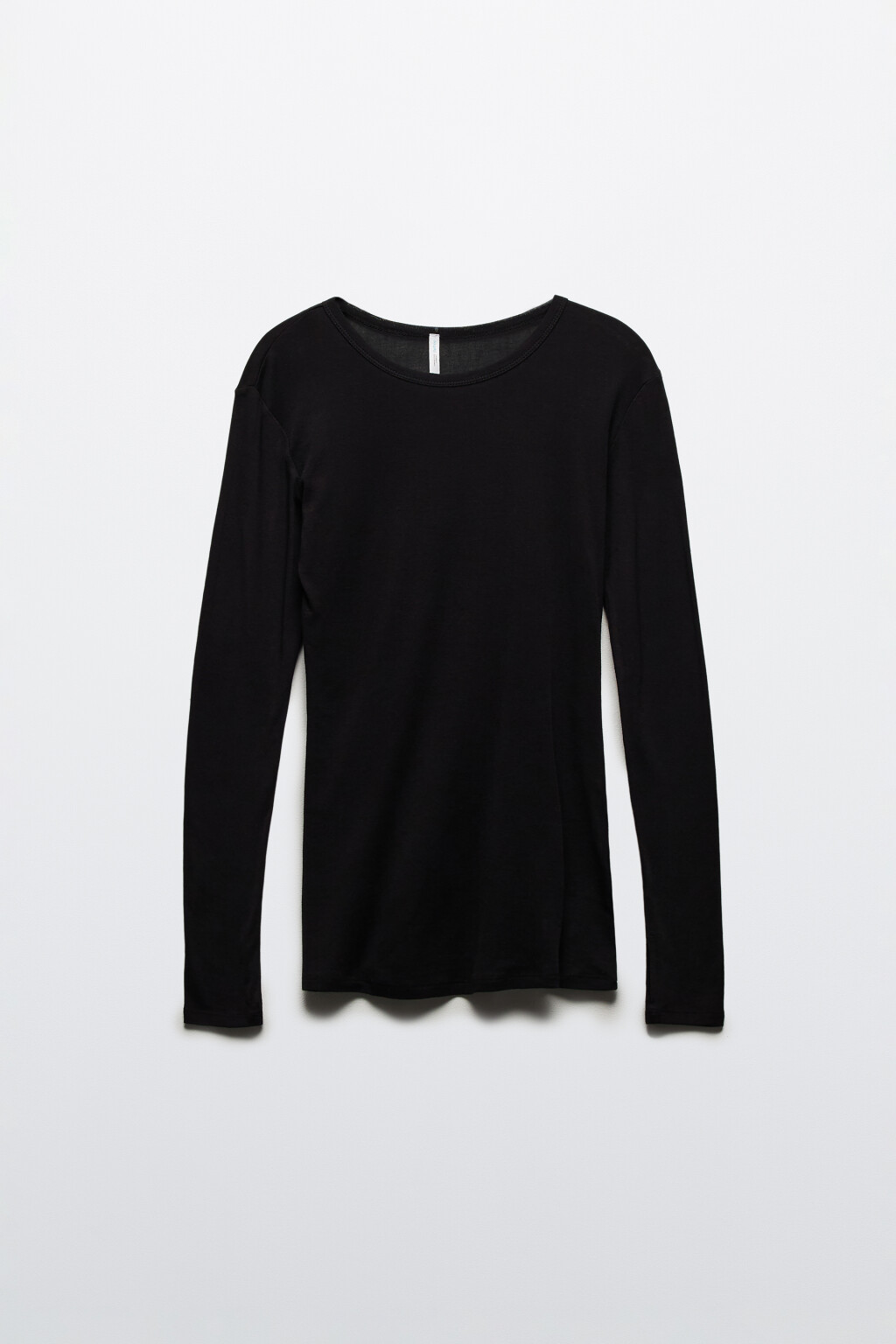 Лонгслив удлиненный из тонкого хлопка - цвет черный - 6