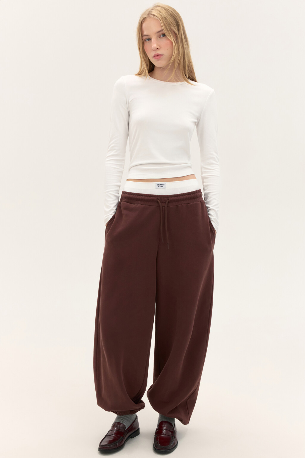 Лонгслив приталенный из вискозы - цвет белый - 2