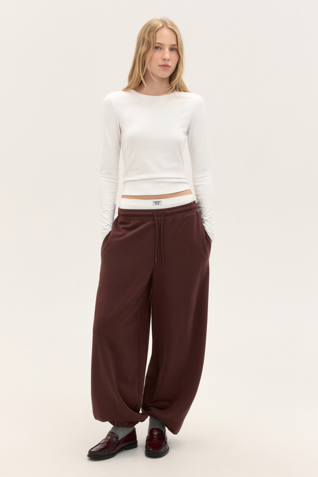 Лонгслив приталенный из вискозы - цвет белый - 5