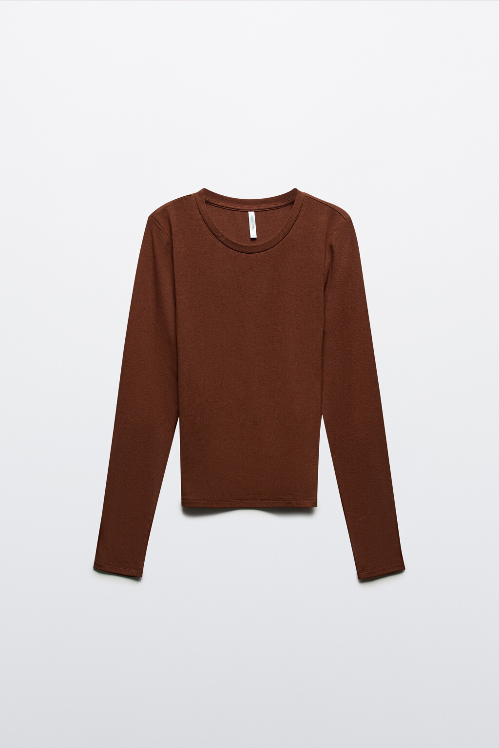 Лонгслив приталенный из вискозы - цвет коричневый - 7
